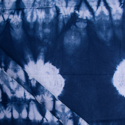 Modern Indian Hand Dyed Shibori Blue Fabric