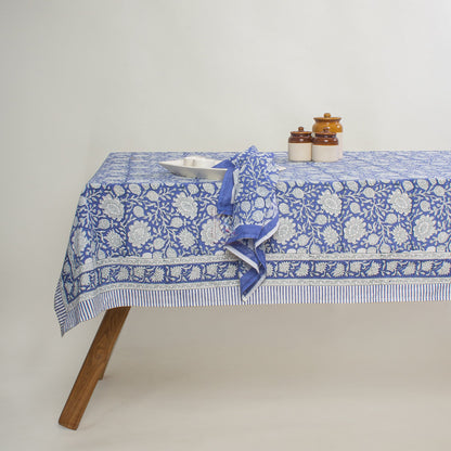 Modern Indian Handmade Block Print Table Cover Cloth 6 Seater