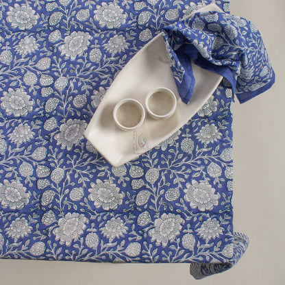 Modern Indian Handmade Block Print Table Cover Cloth 6 Seater
