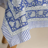 Modern Indian Handmade Block Print Table Cover Cloth 6 Seater