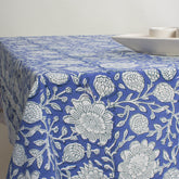 Modern Indian Handmade Block Print Table Cover Cloth 6 Seater