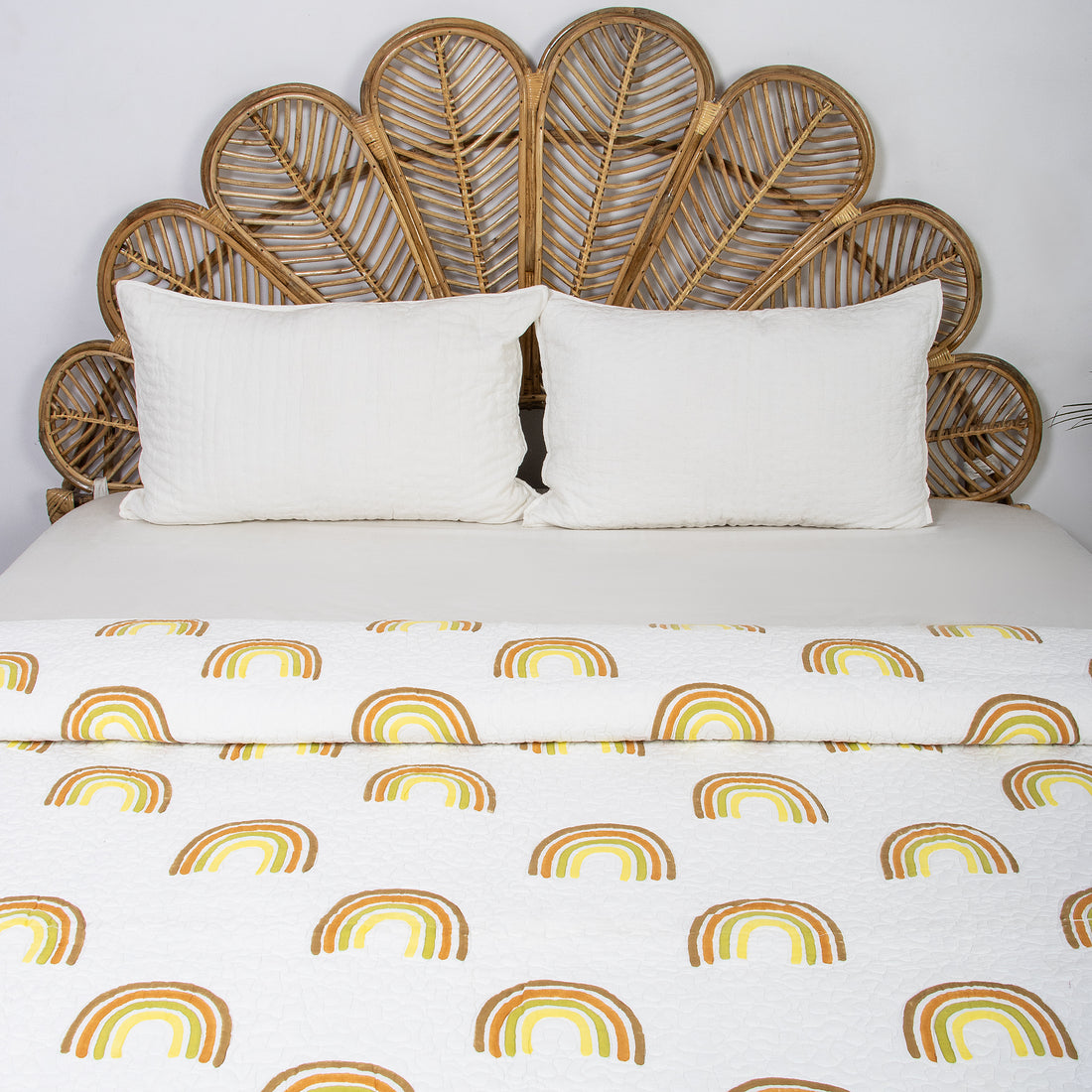 Modern Light Weighted Hand Block Rainbow Print