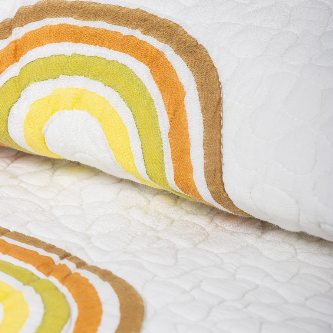 Modern Light Weighted Hand Block Rainbow Print