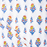 Modern Multicolor Floral Hand Block Printed Cotton Fabric
