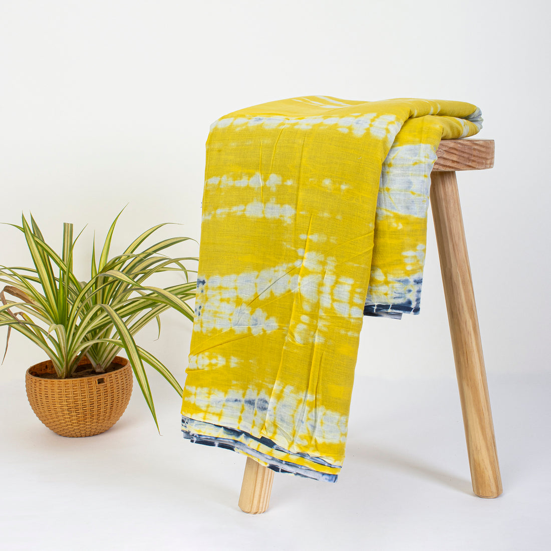 Modern Natural Indian Soft Tie Dye Shibori Fabric