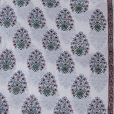 Modern Red Boota Hand Block Print Fabric for Dress Material