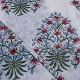Modern Red Boota Hand Block Print Fabric for Dress Material