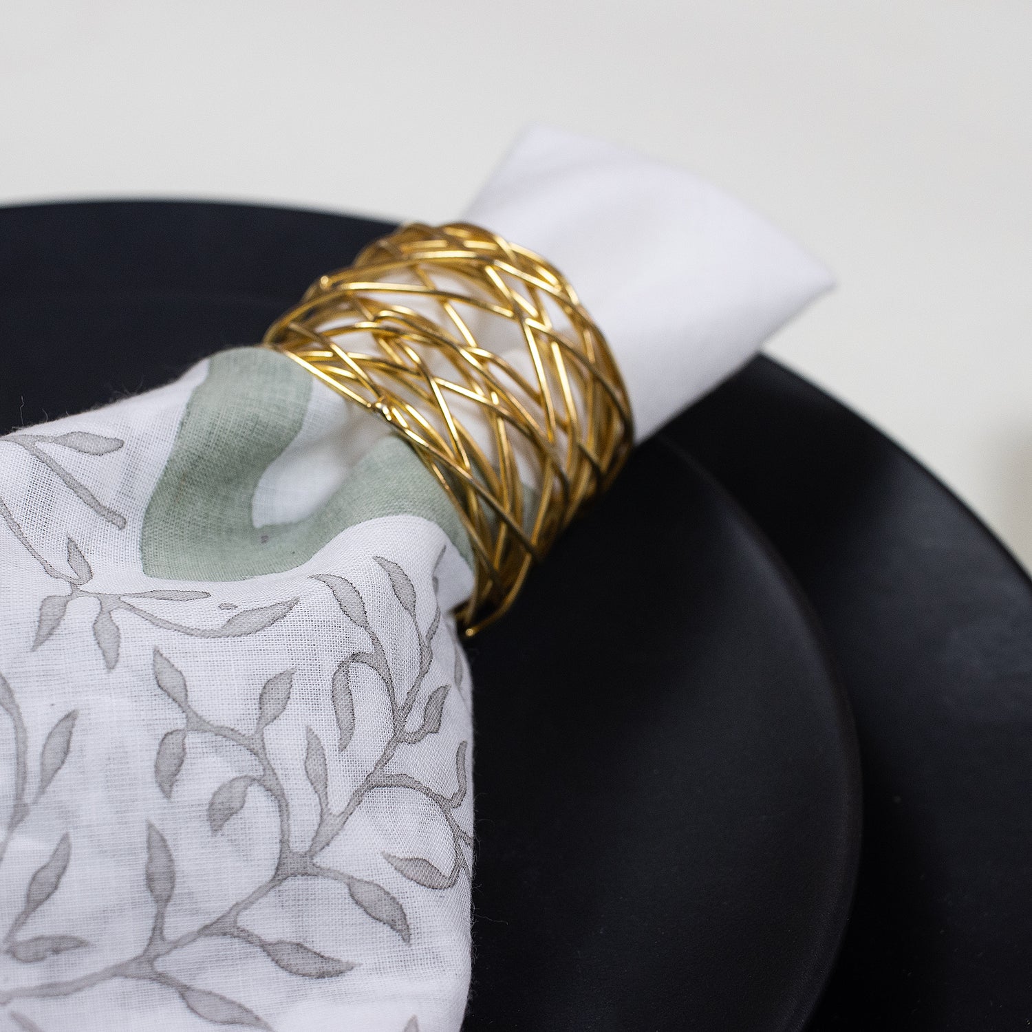 Modern Red Floral Hand Block Printed Cotton Napkin Cloth