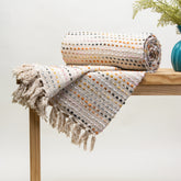 Modern Reversible Cotton Woven Blanket For Sofa, Bed, Outers
