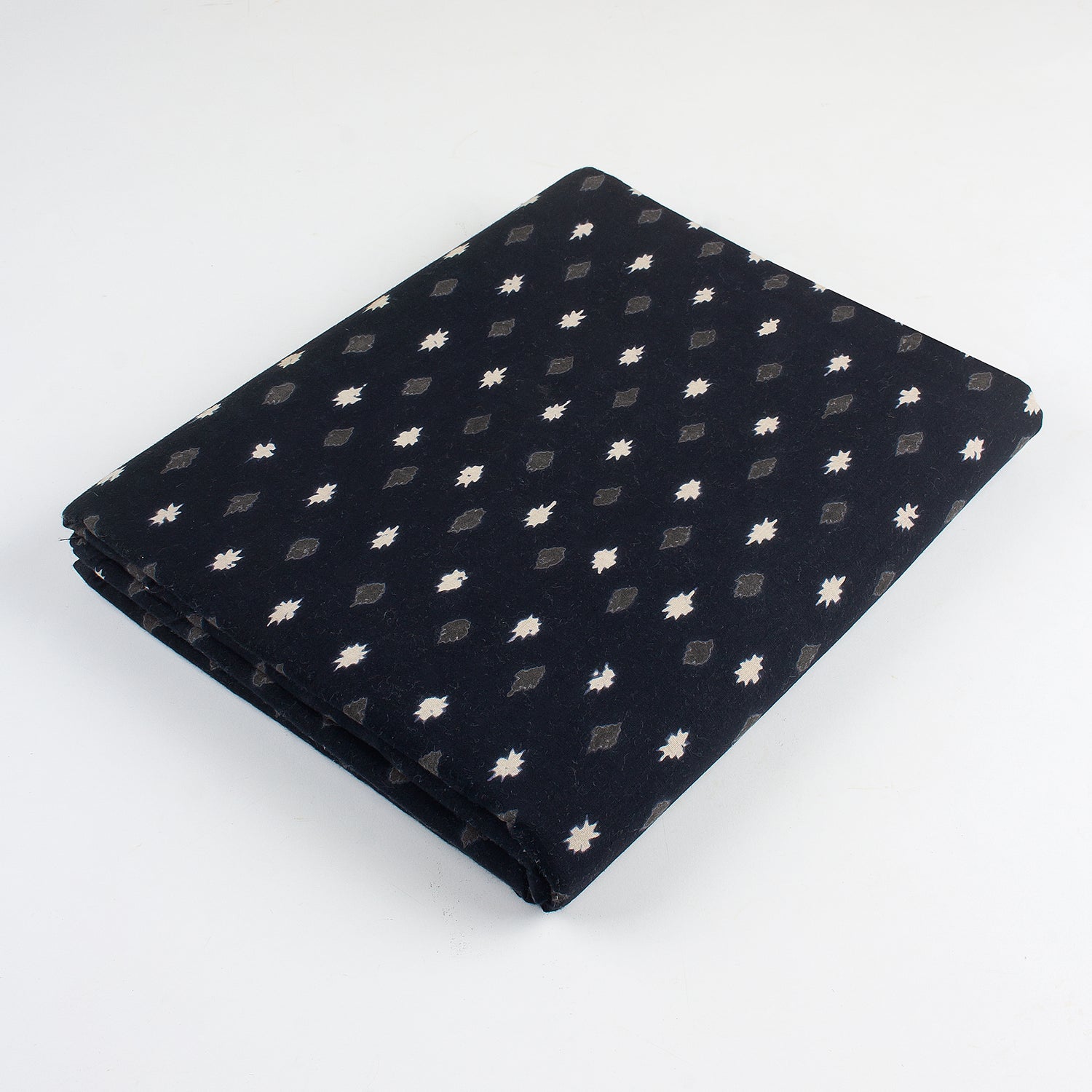 Monochrome Mud Hand Block Printed Cotton Fabric