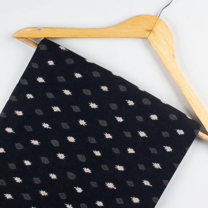 Monochrome Mud Hand Block Printed Cotton Fabric