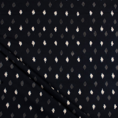 Monochrome Mud Hand Block Printed Cotton Fabric