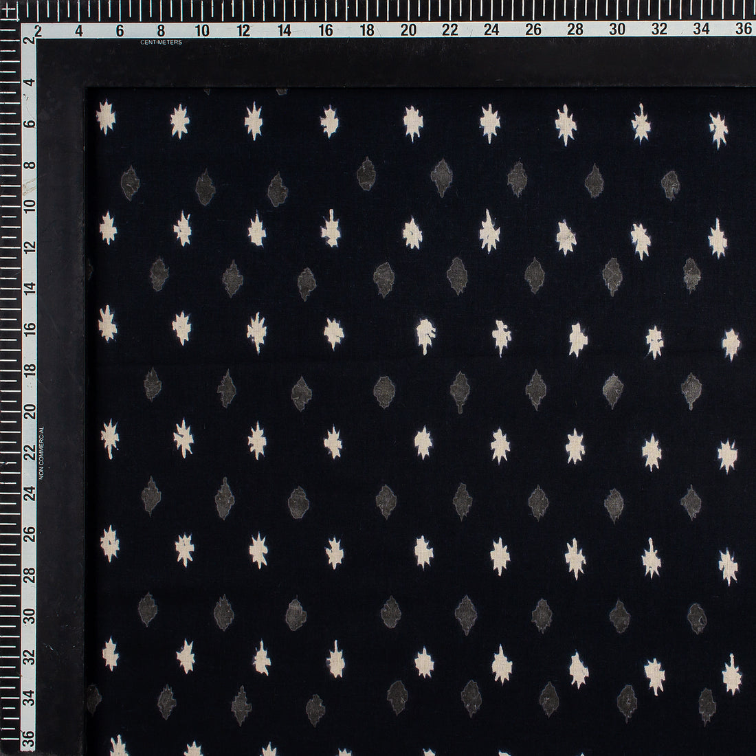 Monochrome Mud Hand Block Printed Cotton Fabric