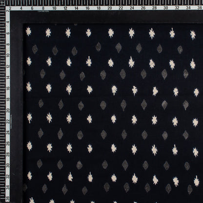 Monochrome Mud Hand Block Printed Cotton Fabric