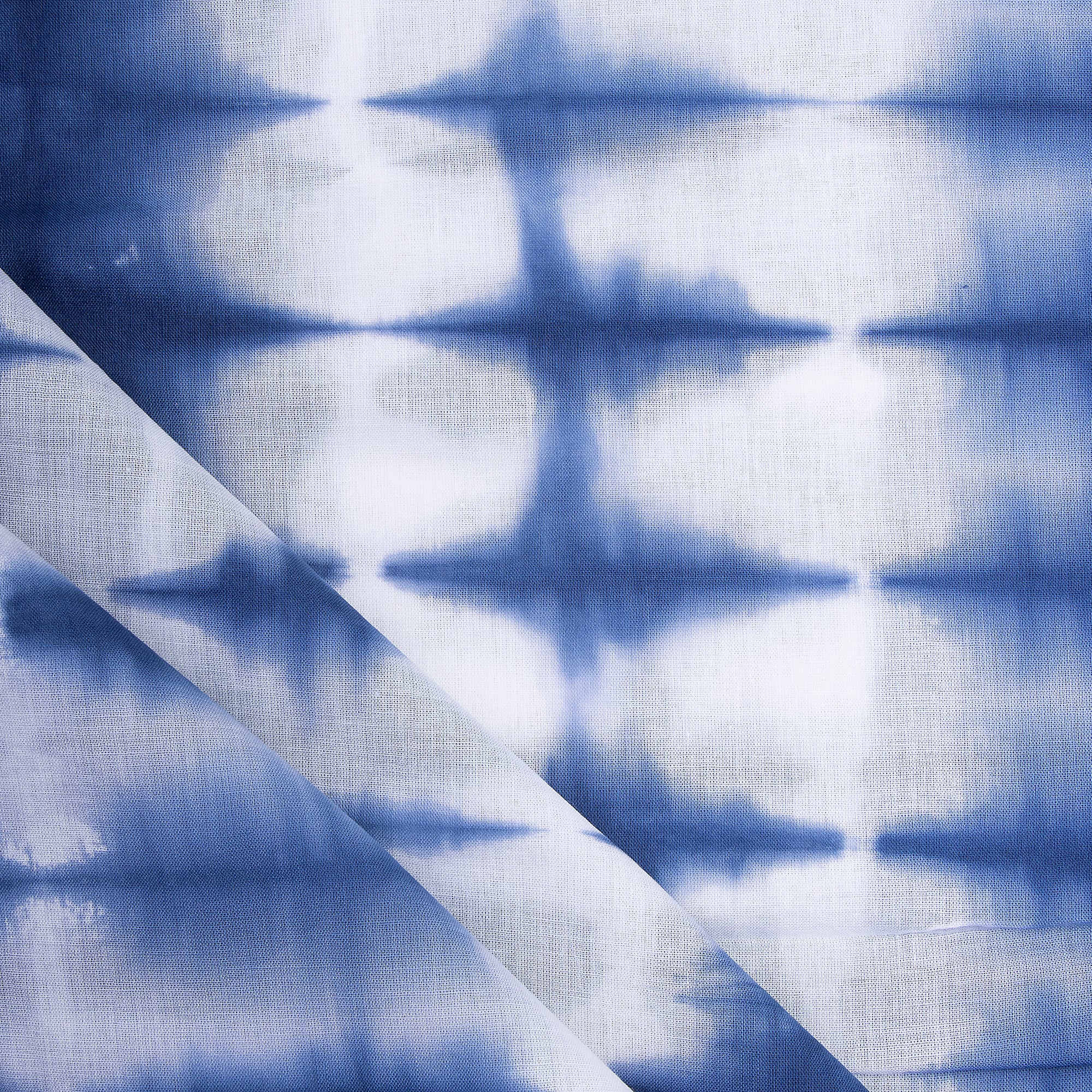 Mud Resist Blue Tie Dye Shibori Fabric