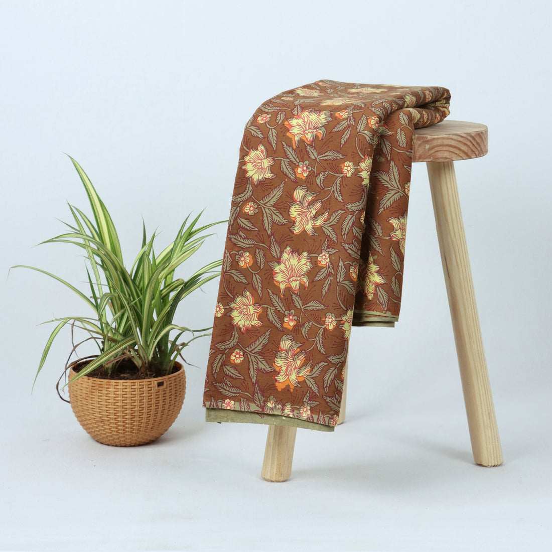 Mud Resist Floral Pure Cotton Dabu Print Fabric