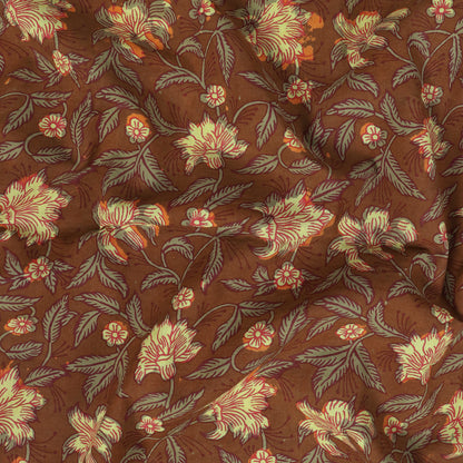 Mud Resist Floral Pure Cotton Dabu Print Fabric
