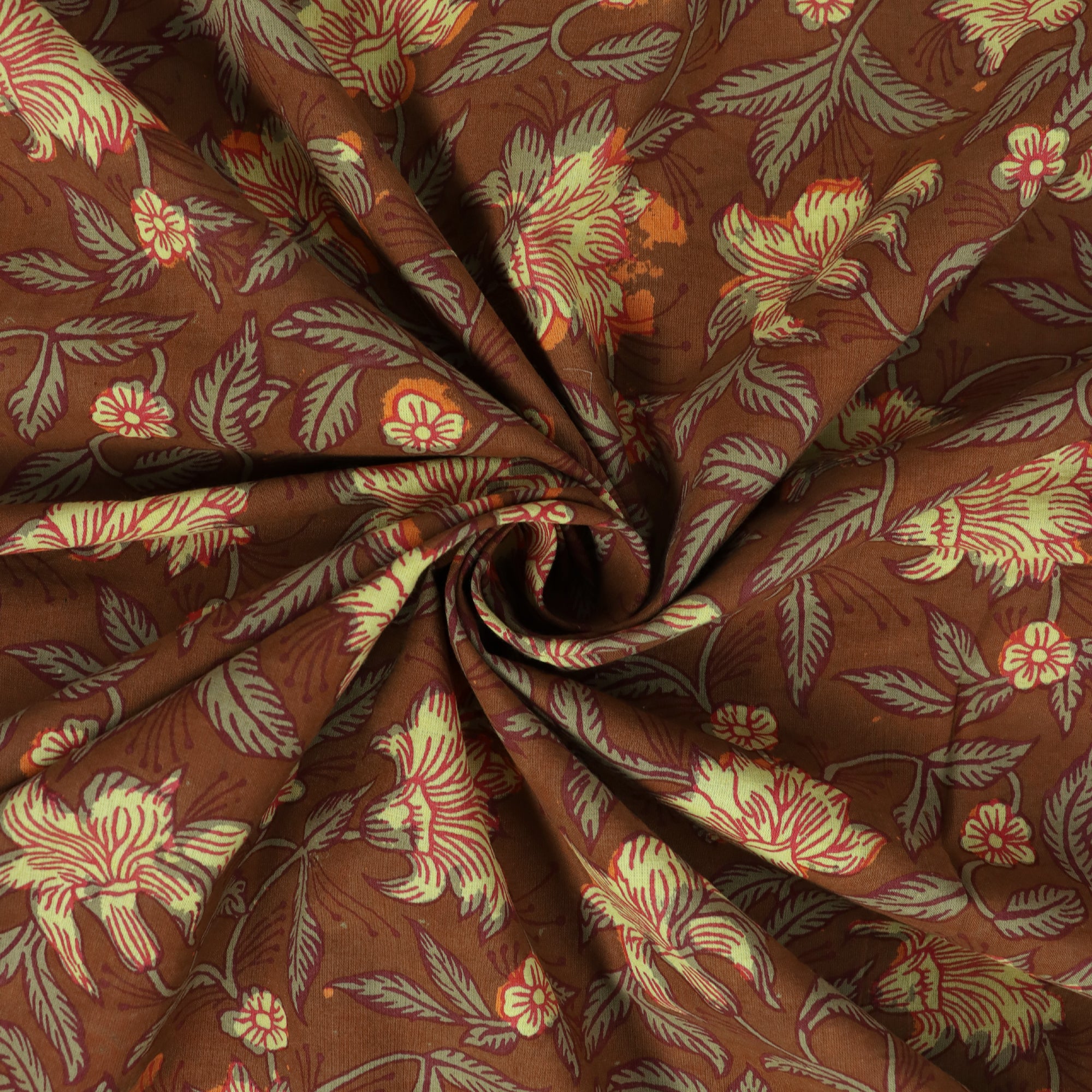 Mud Resist Floral Pure Cotton Dabu Print Fabric