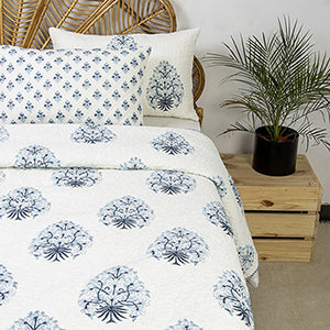 Hand Block Plant Print Soft Cotton Machine Comforter