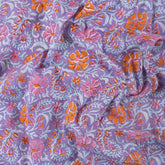 Multi Floral Hand Block Cotton Voile Fabric
