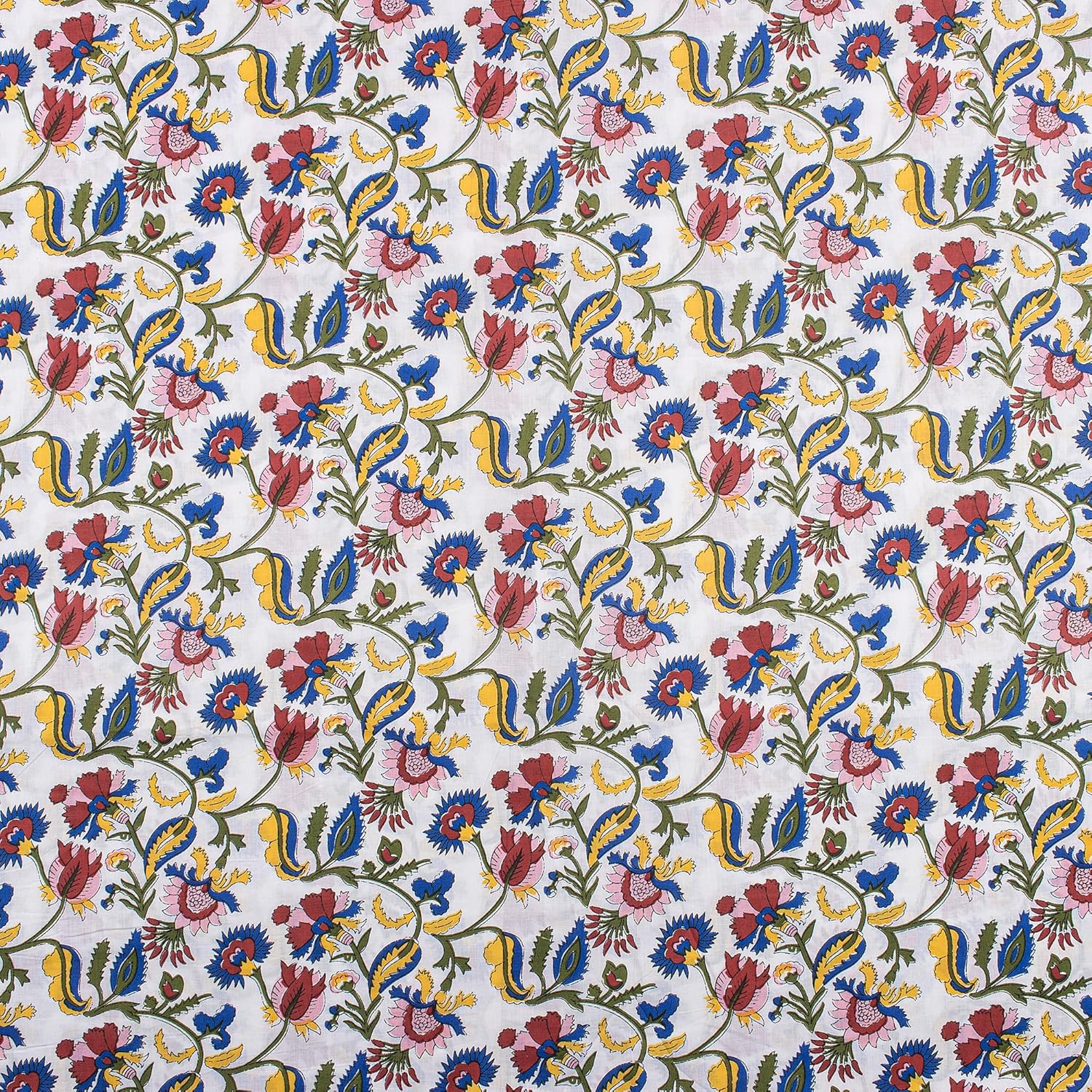 Multi Floral Indian Cotton Running Fabric