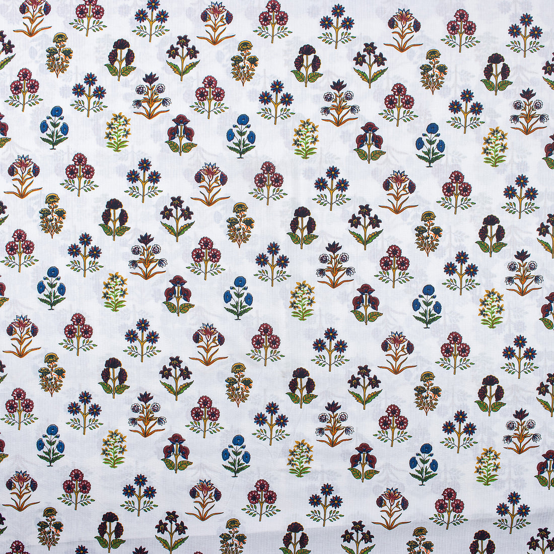 Multi Floral Printed Pure Kantha Fabric