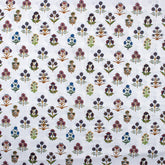 Multi Floral Printed Pure Kantha Fabric