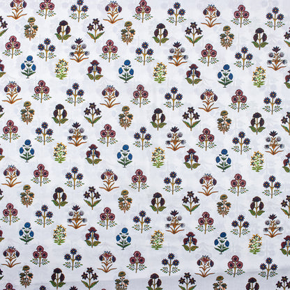 Multi Floral Printed Pure Kantha Fabric