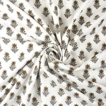 Multicolor Booti Floral Cotton Hand Block Print Fabric