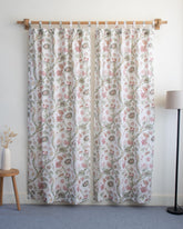 Multicolor Floral Block Printed Drapes for Living Room