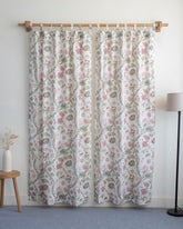 Multicolor Floral Block Printed Drapes for Living Room