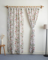 Multicolor Floral Block Printed Drapes for Living Room