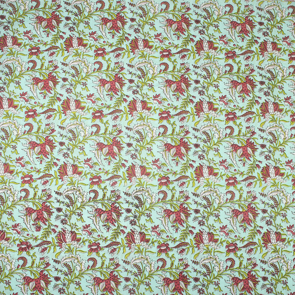 Multicolor Floral Hand Block Print Fabric 