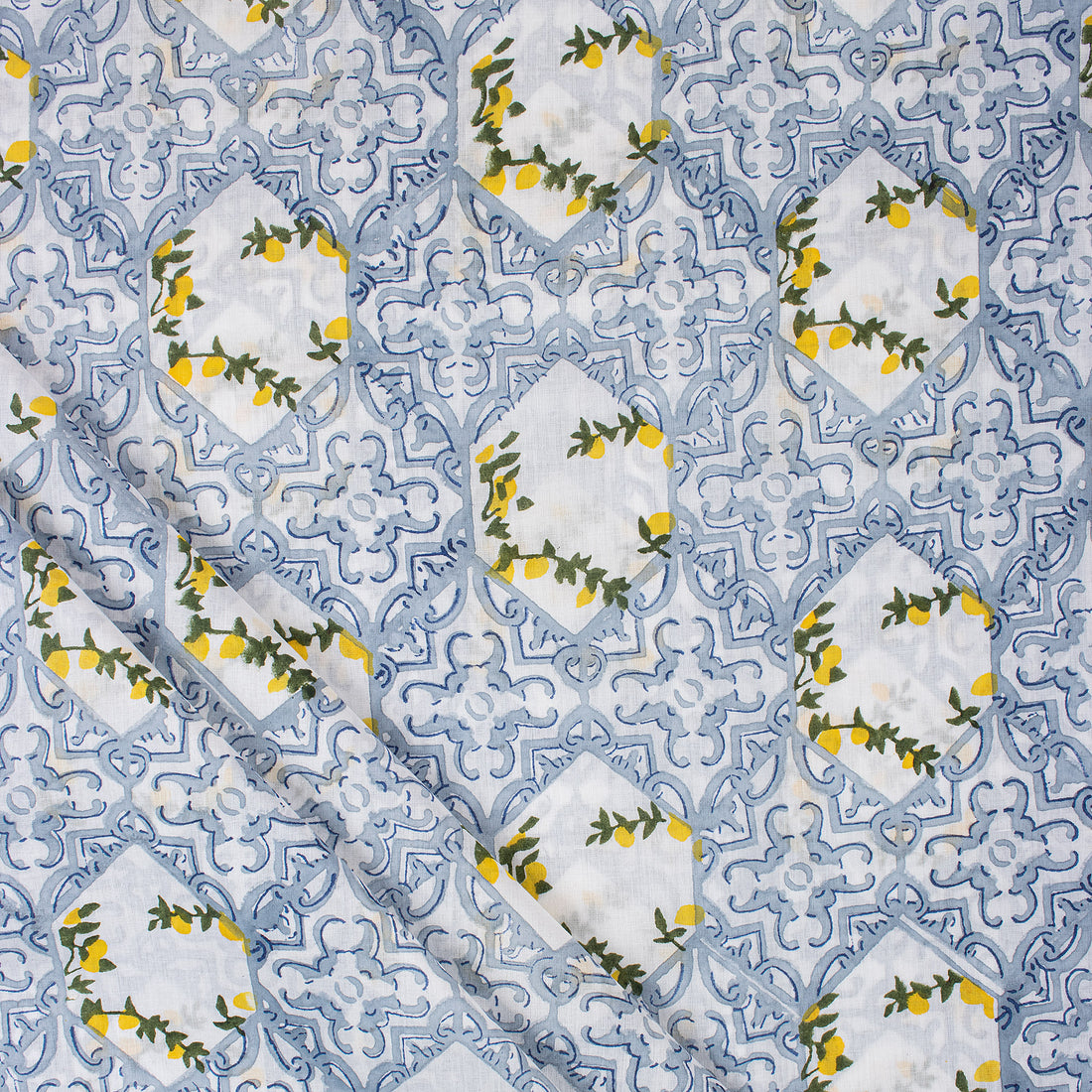 Multicolor Floral Hand Block Print Fabric Cloth