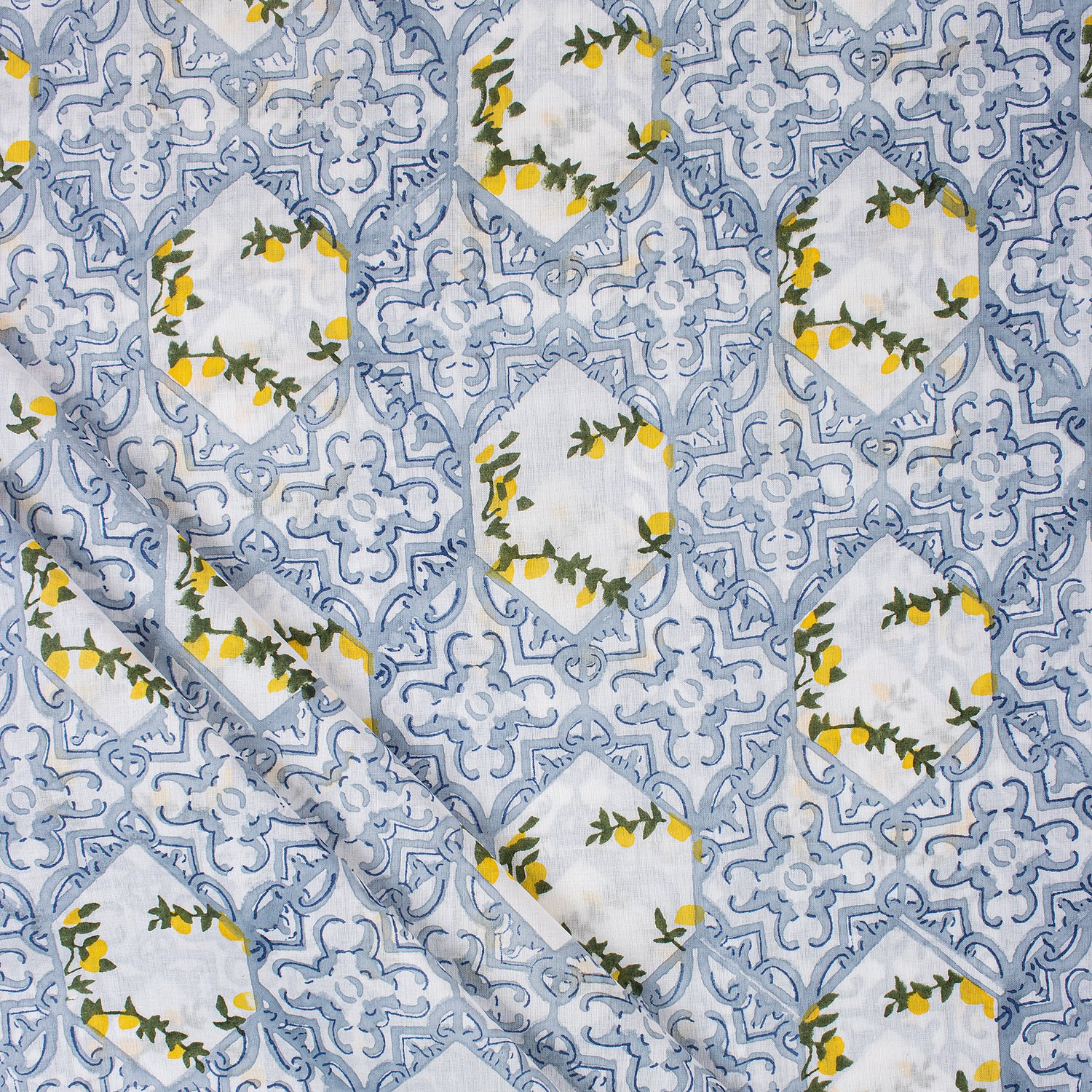 Multicolor Floral Hand Block Print Fabric Cloth