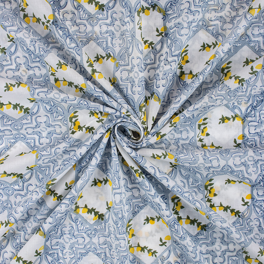 Multicolor Floral Hand Block Print Fabric Cloth