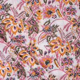 Multicolor Floral Hand Block Print Soft Cotton Fabric
