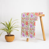 Multicolor Floral Hand Block Printed Organic Cotton Fabric