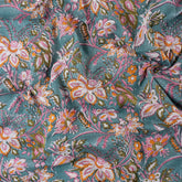 Multicolor Floral Indian Block Print Fabric