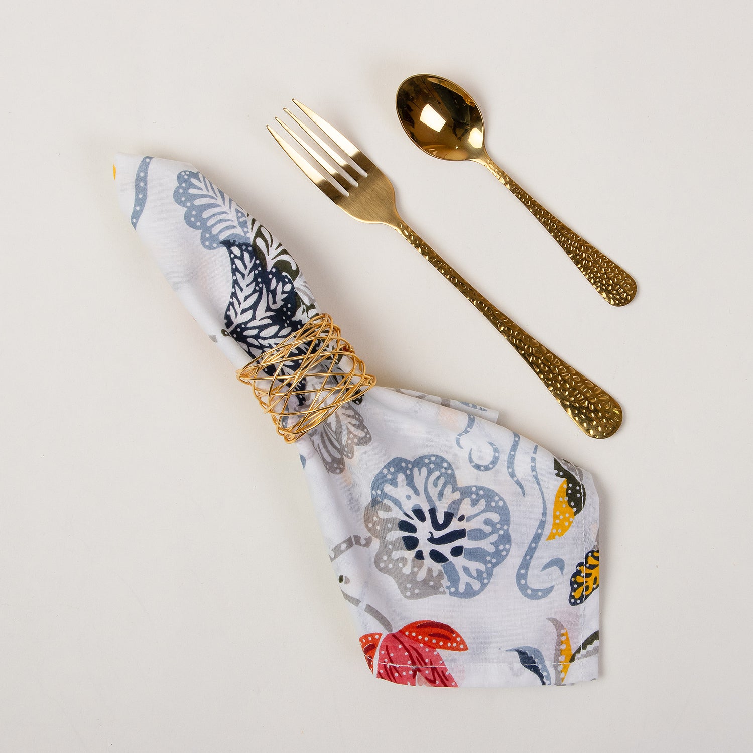 Multicolor Floral Indian Pure Cotton Printed Table Napkin Cloth