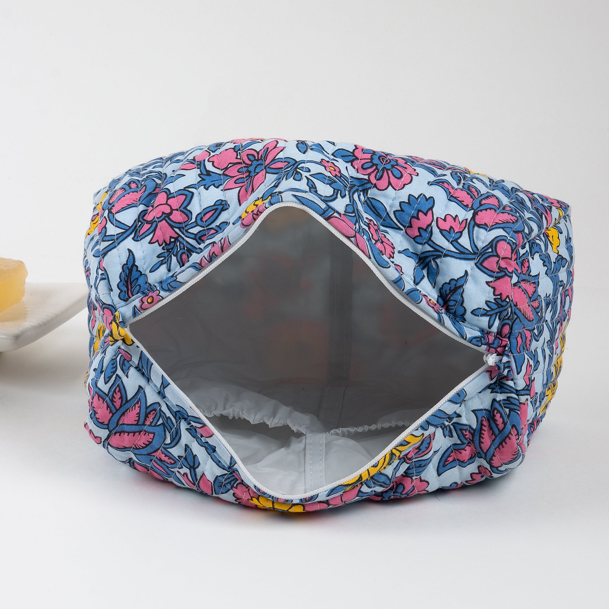 Multicolor Floral Pure Cotton Toiletry Bag For Men &amp; Women