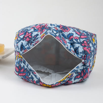 Multicolor Floral Pure Cotton Toiletry Bag For Men &amp; Women