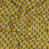 Multicolor Leaf Yellow Dabu Fabric