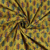 Multicolor Leaf Yellow Dabu Fabric