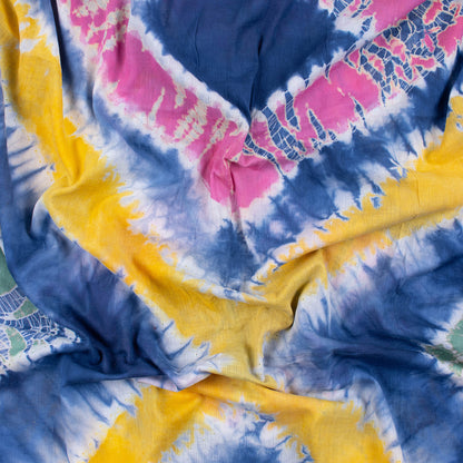 Multicolor Light Weighted Cotton Tie Dye Shibori Fabric