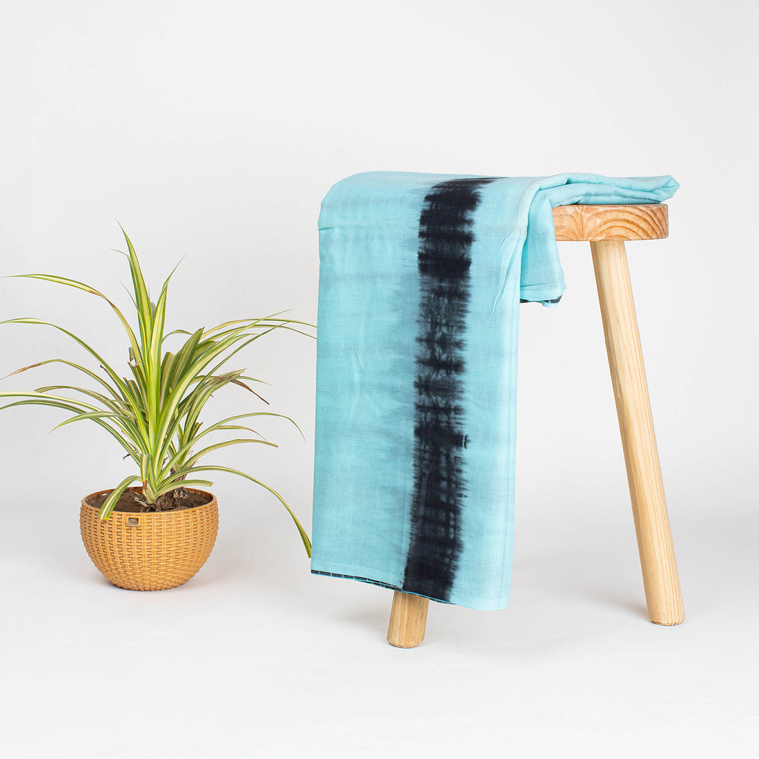 Multicolor Natural Dyed Cotton Tie Dye Shibori Fabric