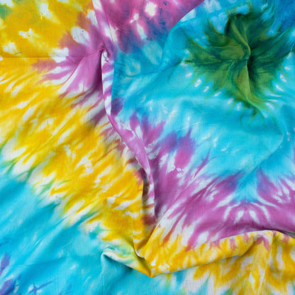 Multicolor Shibori Tie Dye Fabric - Natural Cotton