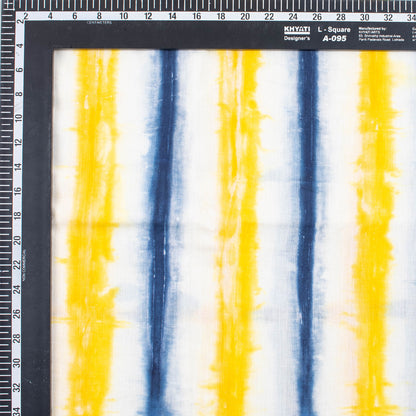 Multicolor Striped Cotton Tie Dye Shibori Fabric