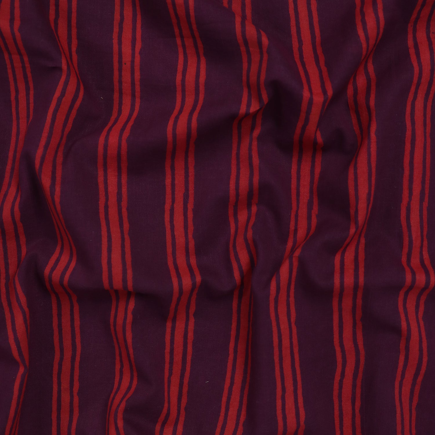 Multicolor Striped Dabu Hand Bbock Print Fabric