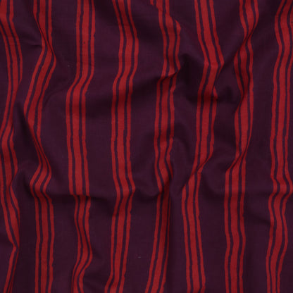 Multicolor Striped Dabu Hand Bbock Print Fabric